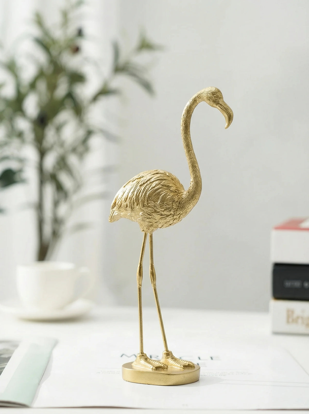 Decorative Figurine | Flamingo Standing Form-Figurine-Lightsnest