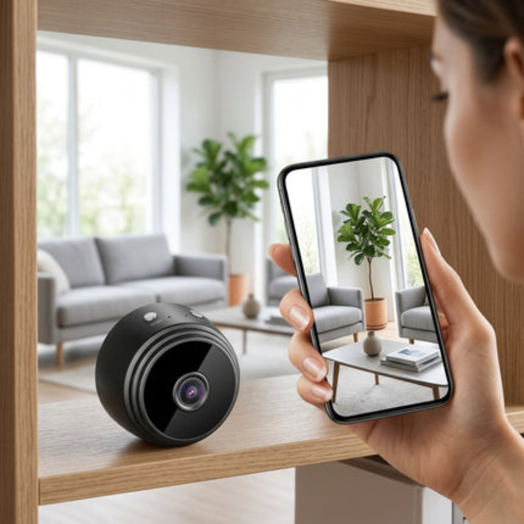 Compact WiFi Camera with Night Vision and Remote Viewing