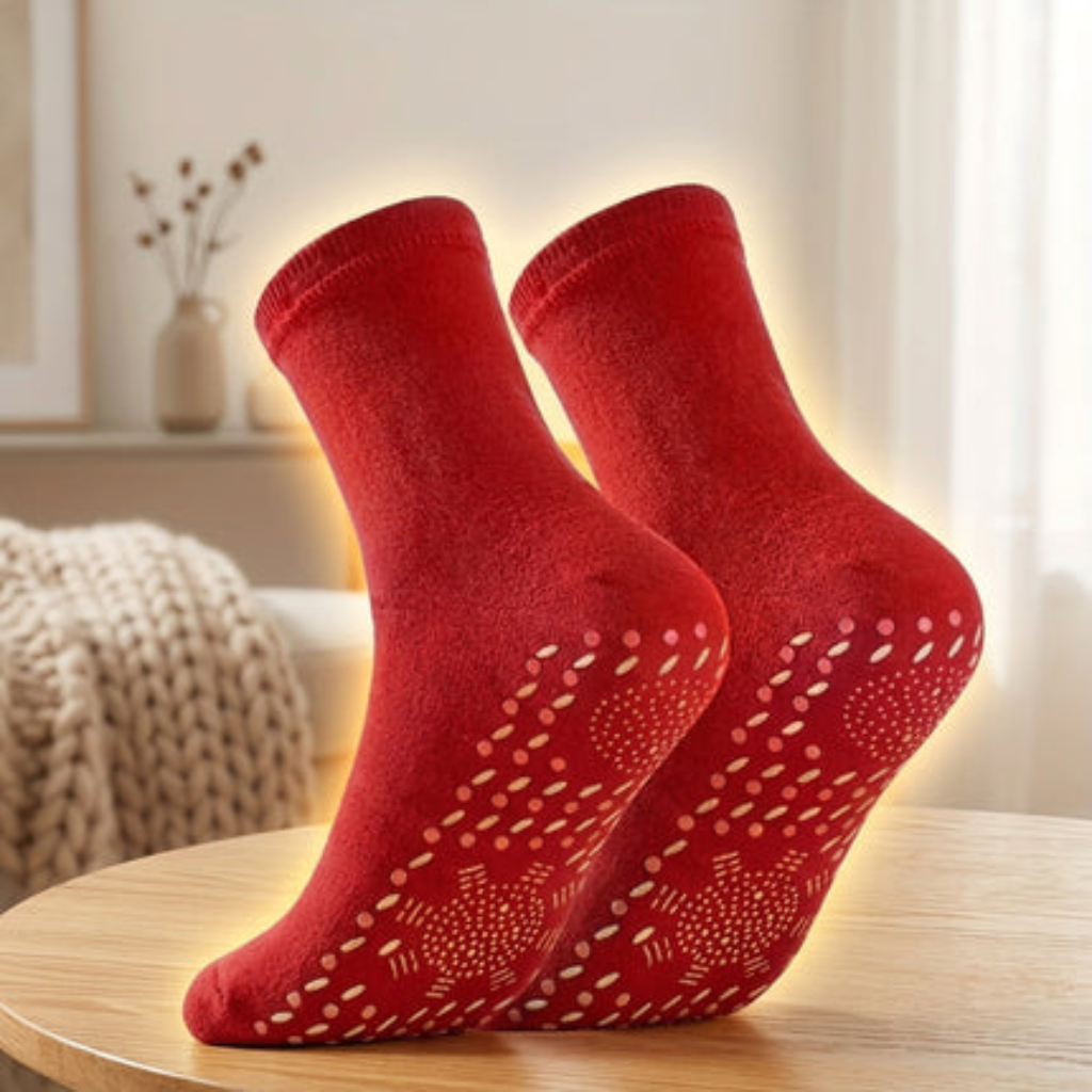 Heated Socks Rechargeable Winter Outdoor Activities - red