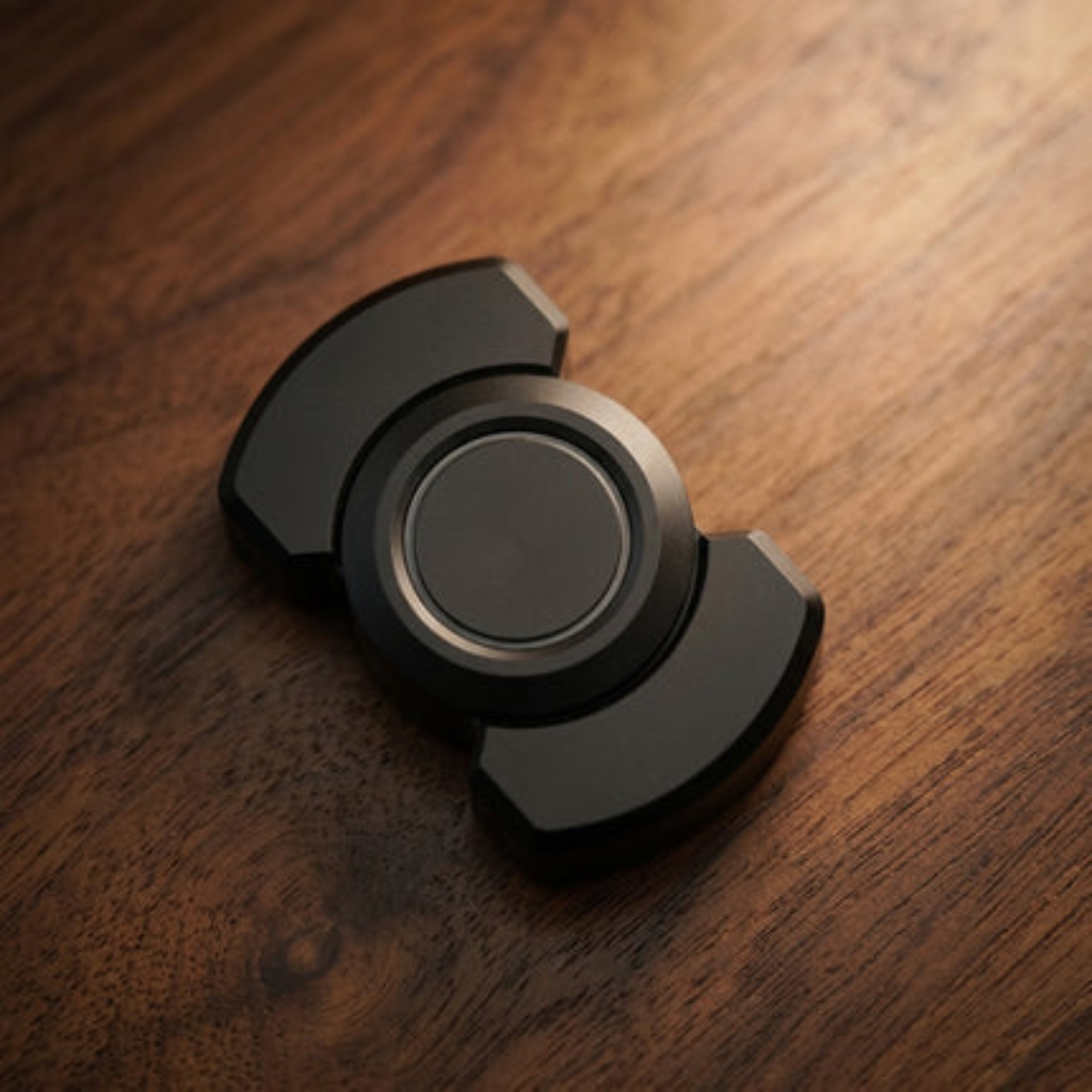 Fidget Spinner Metal Magnetic Slider Toy - black
