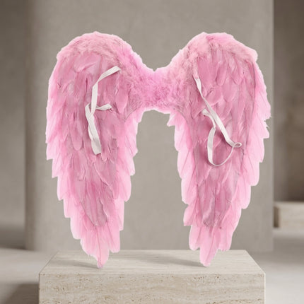 Costume Wings Feathered Angel Halloween Cosplay Accessory - pink