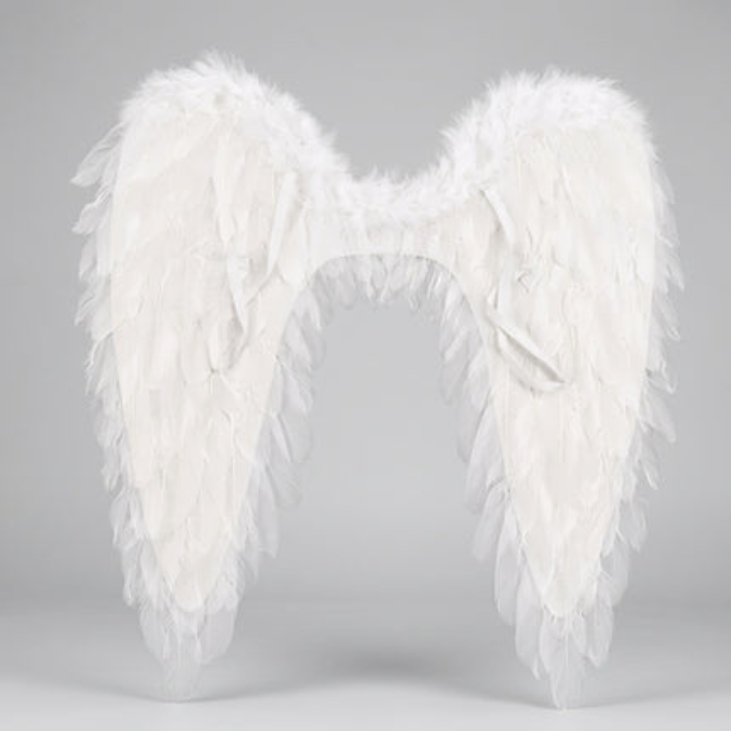 Costume Wings Feathered Angel Halloween Cosplay Accessory - white