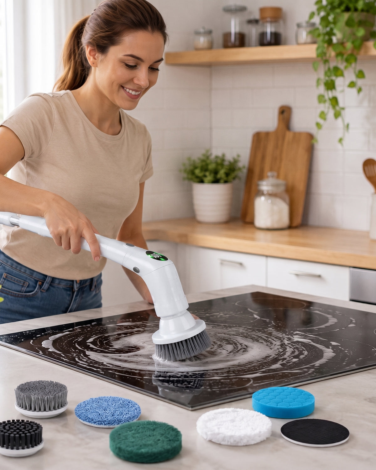 Electric Cleaning Scrub Brush with Eight Functions