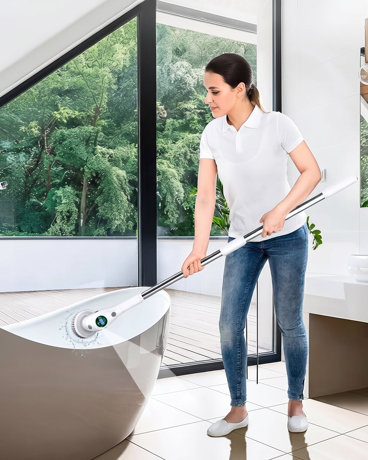 Electric Cleaning Scrub Brush with Eight Functions
