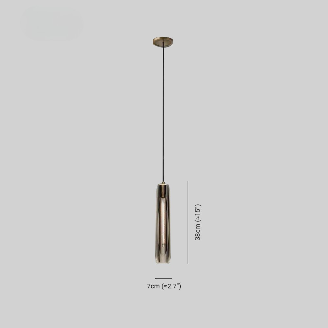 Mini pendant light with crystal glass and brass