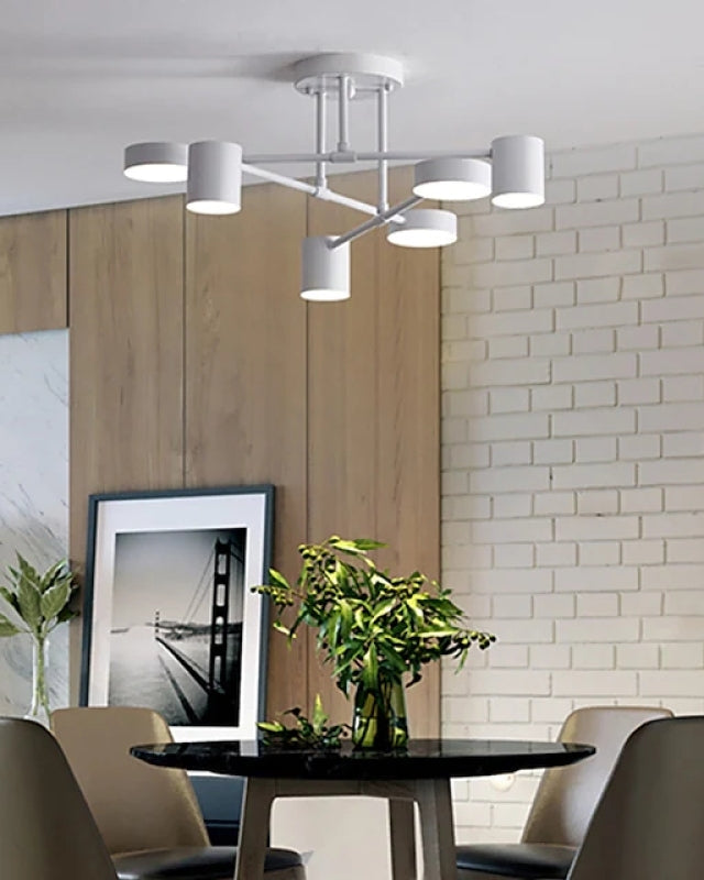 Six arm LED flush mount ceiling light