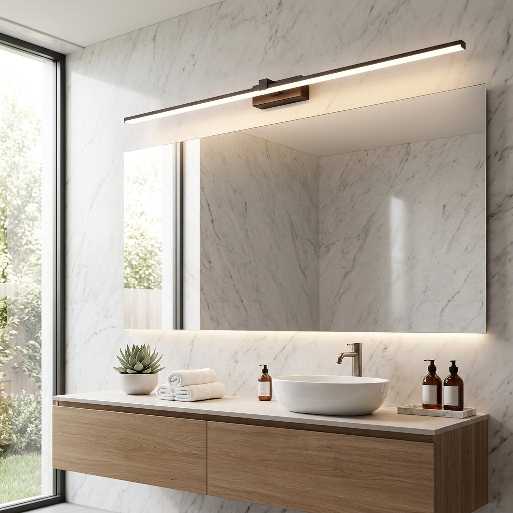 Linear LED Bathroom Wall Light Fixture - black