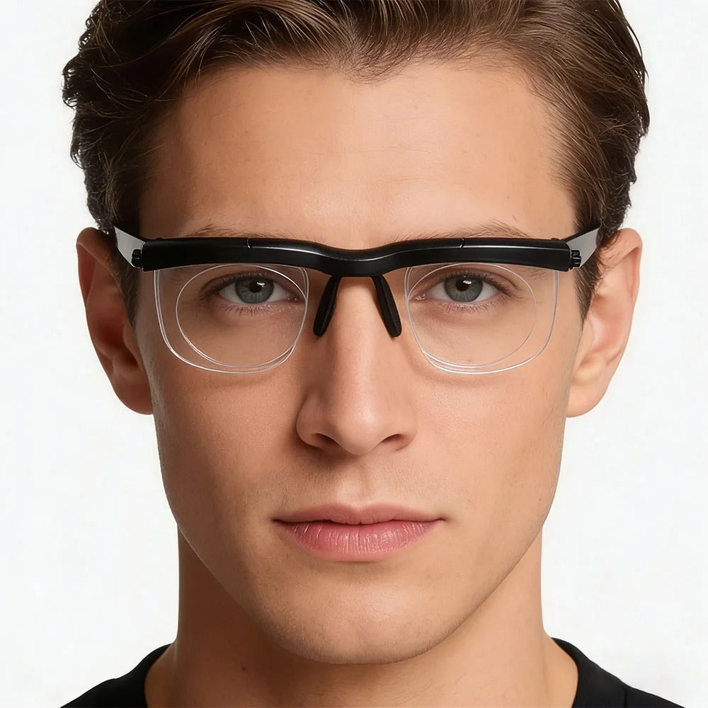 Reading Glasses with Near and Far Vision Adjustable Magnification