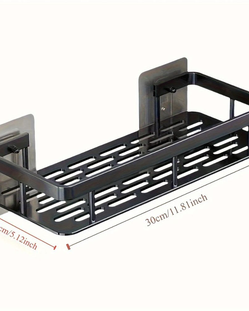 Corner wall mounted bathroom shelf without drilling