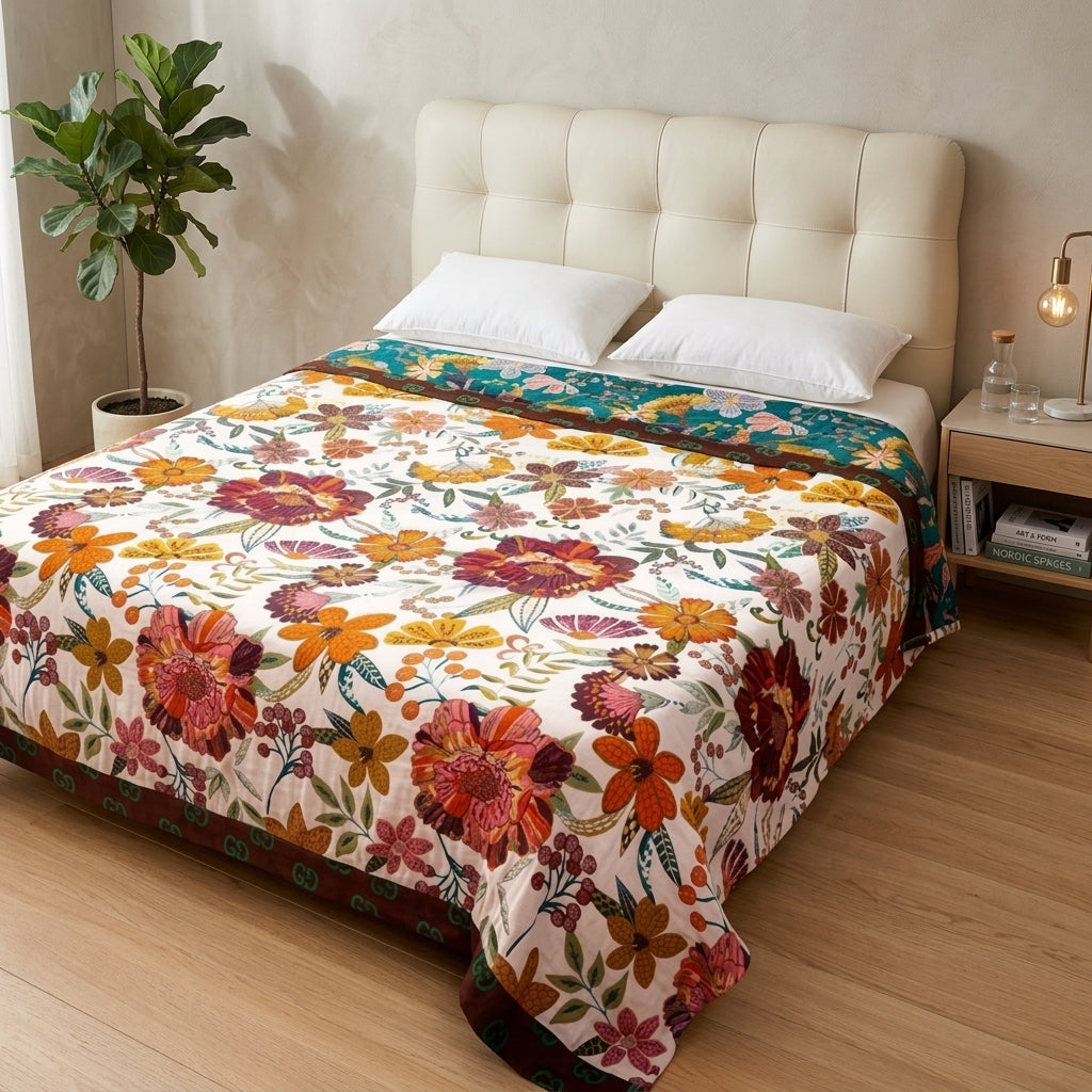 Boho cotton gauze decorative blanket for bed and sofa