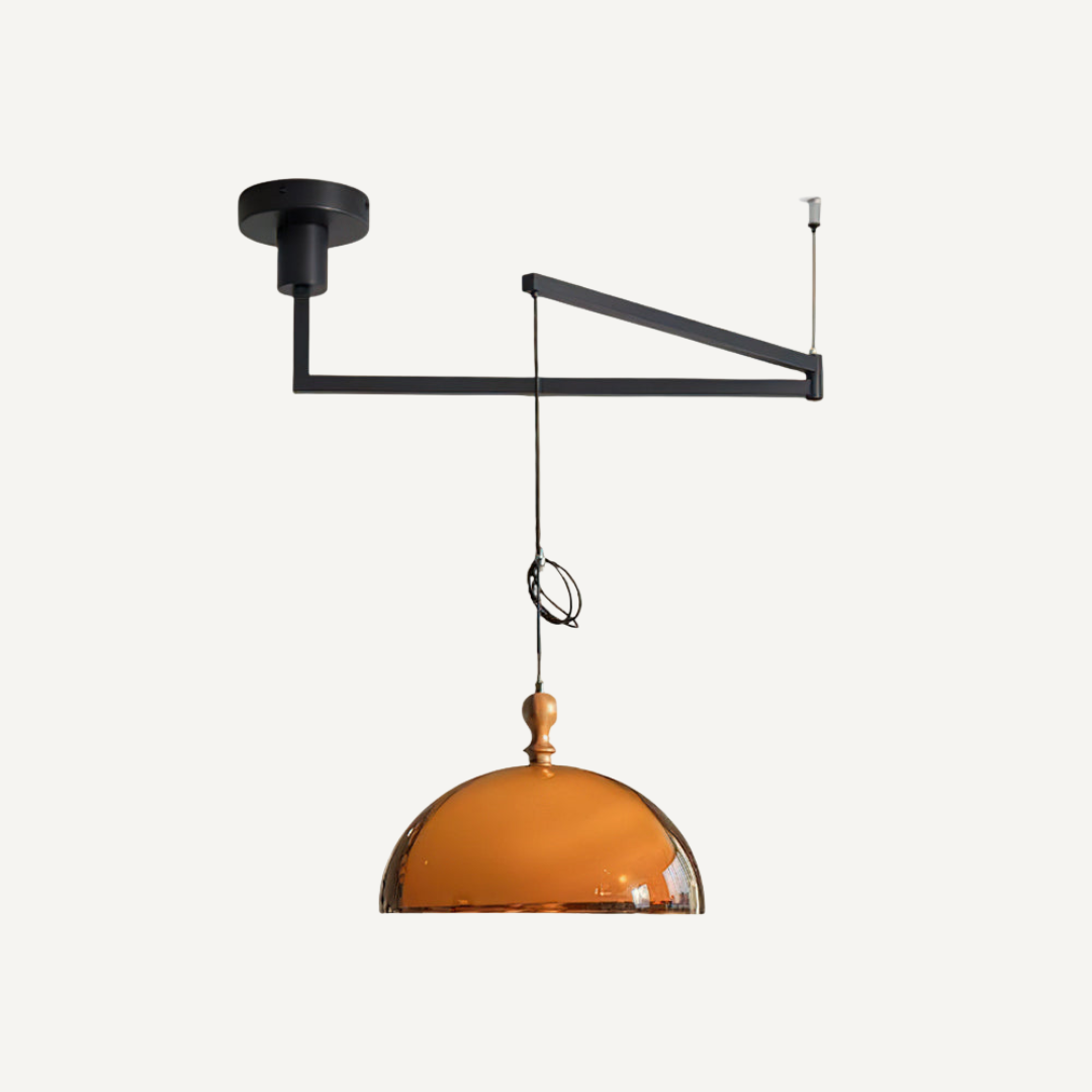 Pendant ceiling light with vintage swing arm