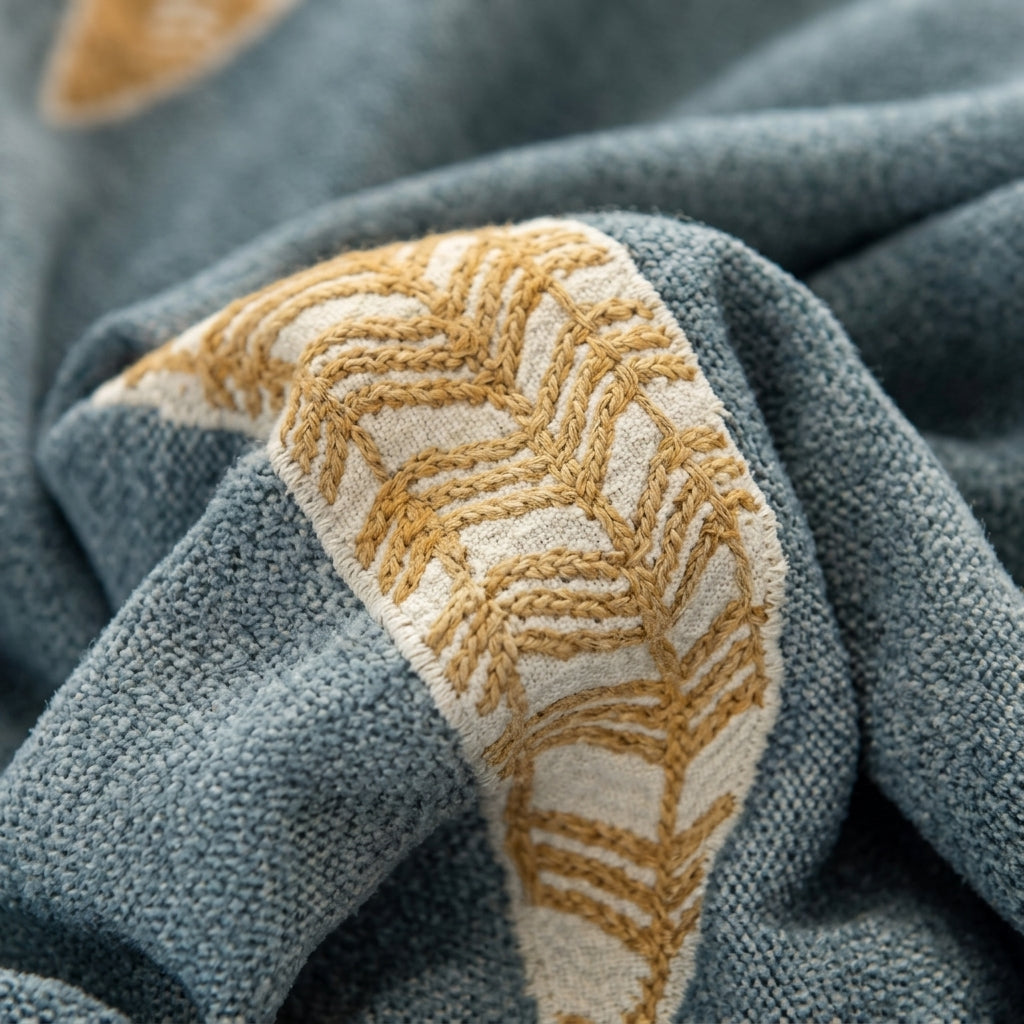 Reversible fish pattern summer throw blanket for sofa