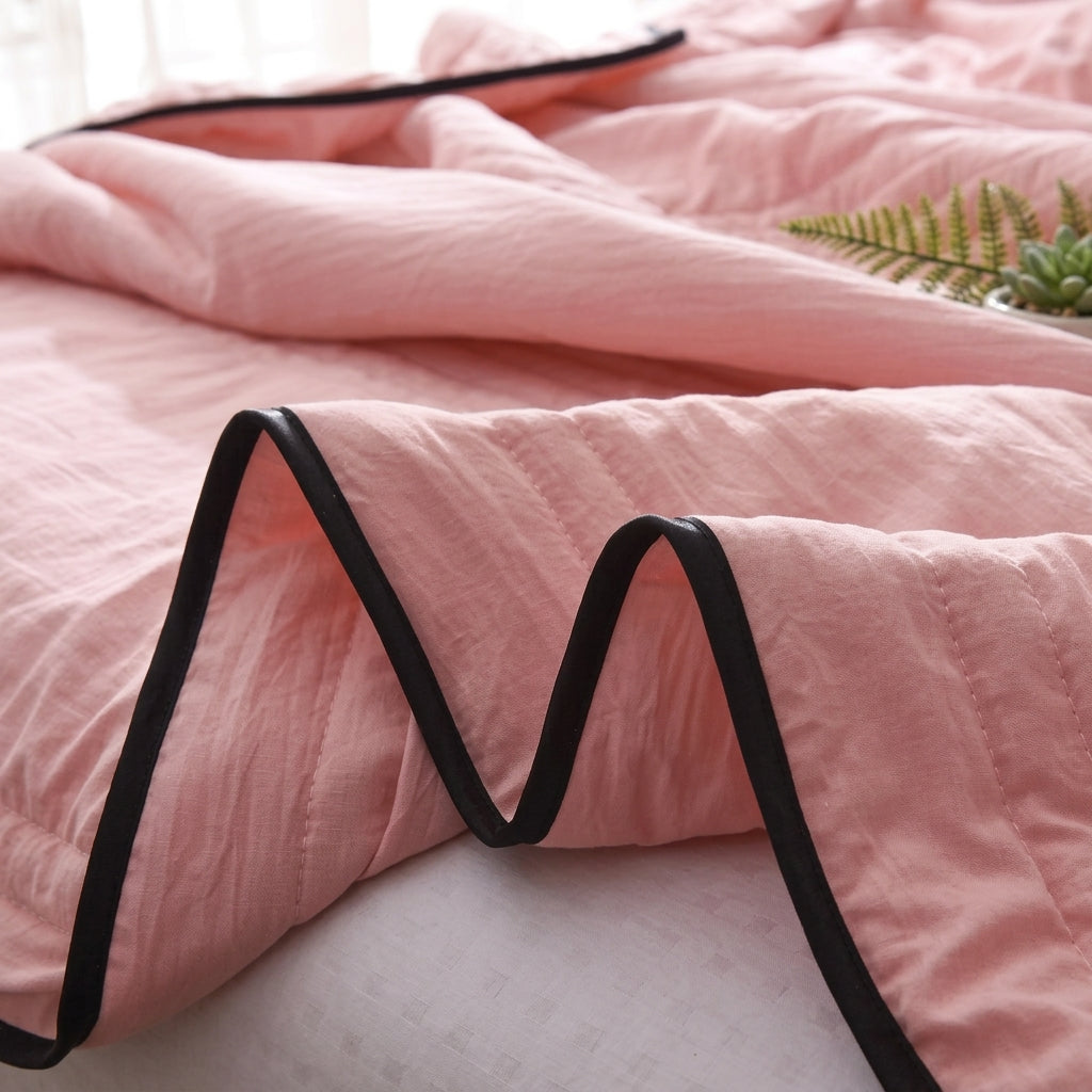 Quilted summer bedspread coverlet for bed