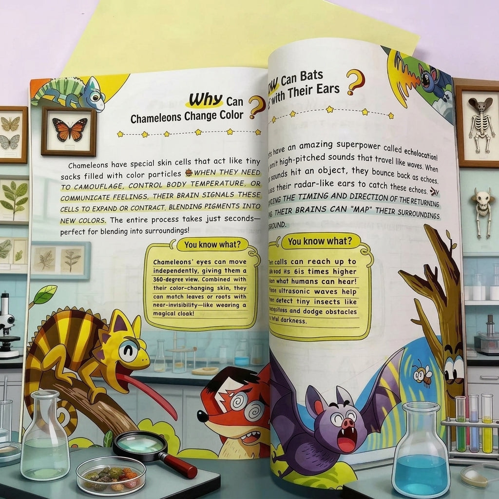 Science Book for Kids with Critical Thinking Guide and Illustrations