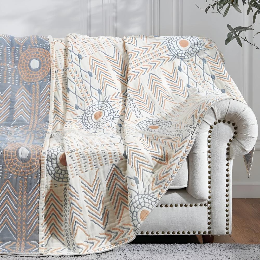 Throw Blanket Reversible Plaid Sofa Bed Decor