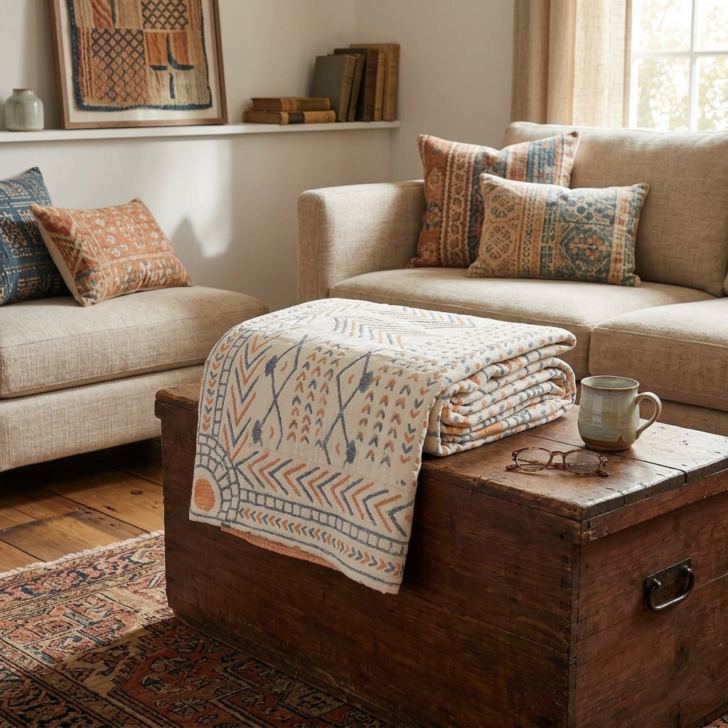 Throw Blanket Reversible Plaid Sofa Bed Decor
