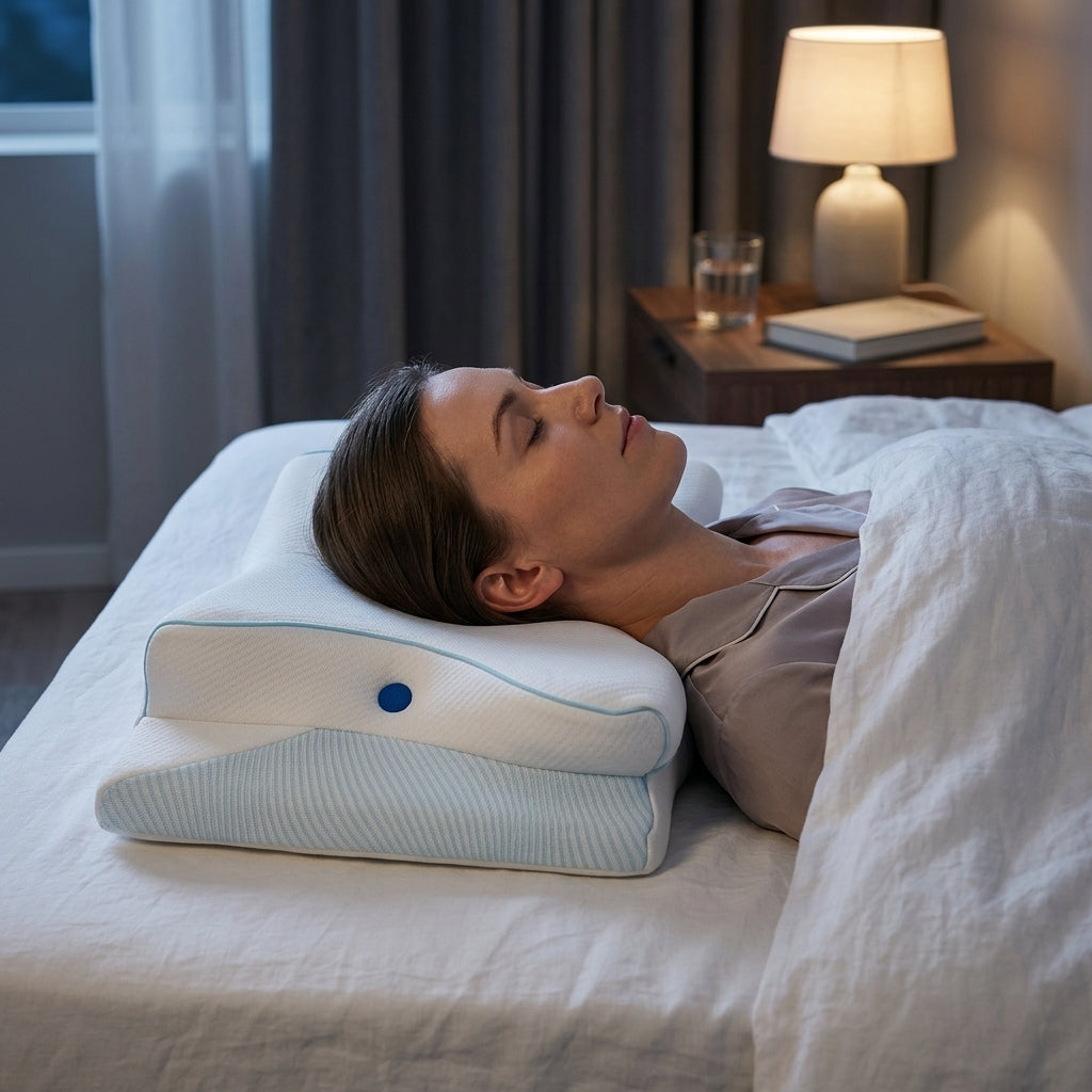 Ergonomic Pillow Memory Foam Neck Support Dual Height