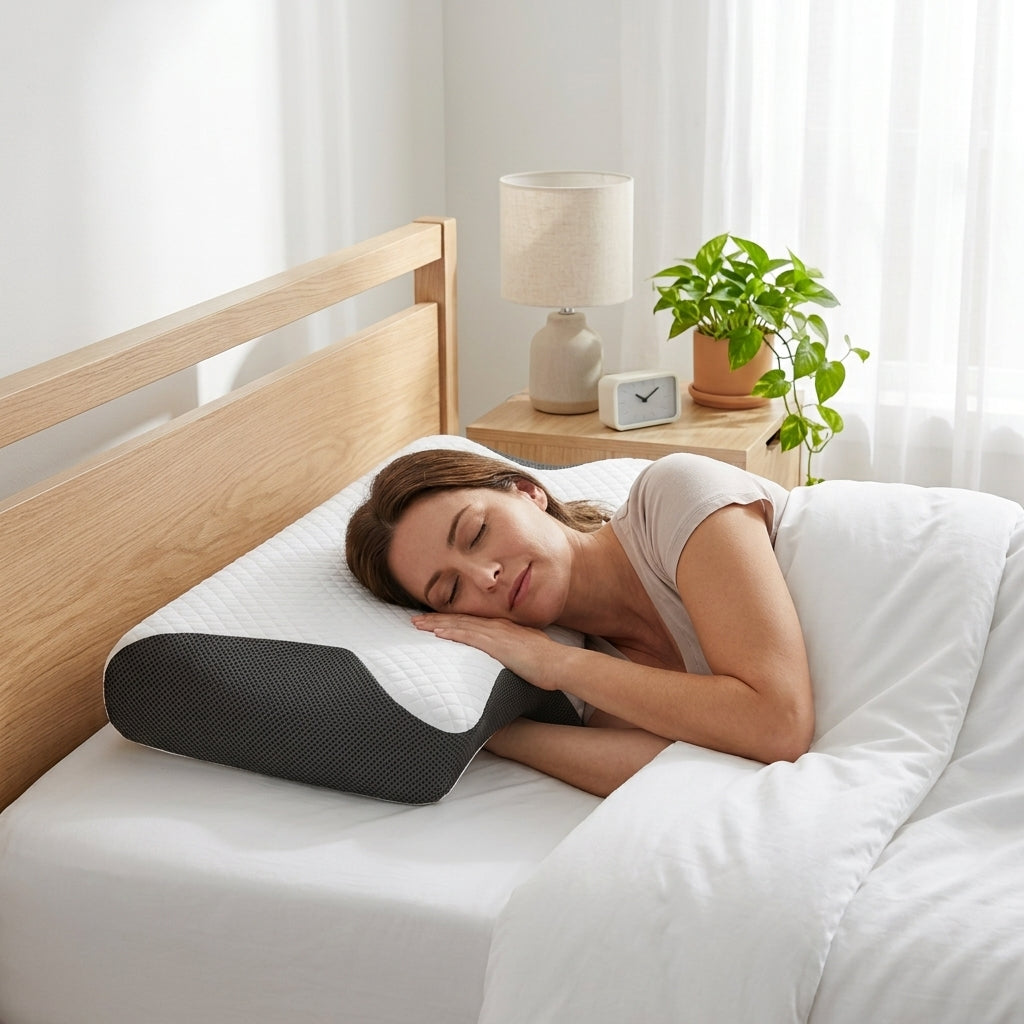 Ergonomic Pillow Memory Foam Contoured Design for Sleep