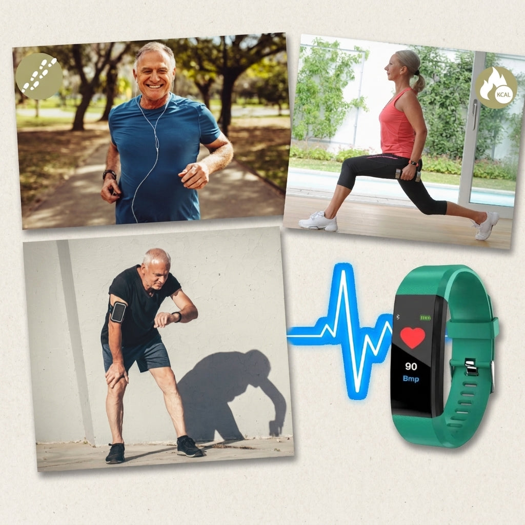 Senior Smartwatch for Health and Fitness Tracking with LED Display