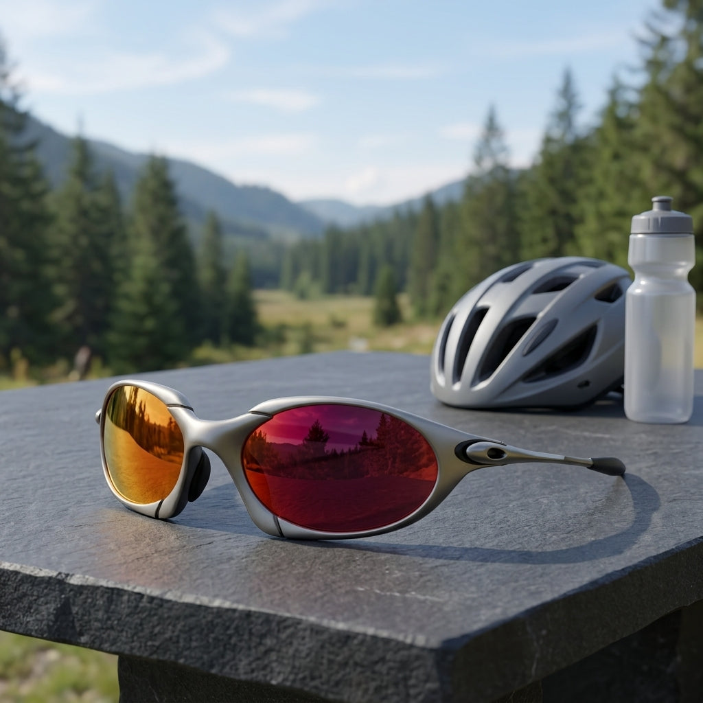 Sport Sunglasses for Men with Polarised Lenses and UV Protection - red