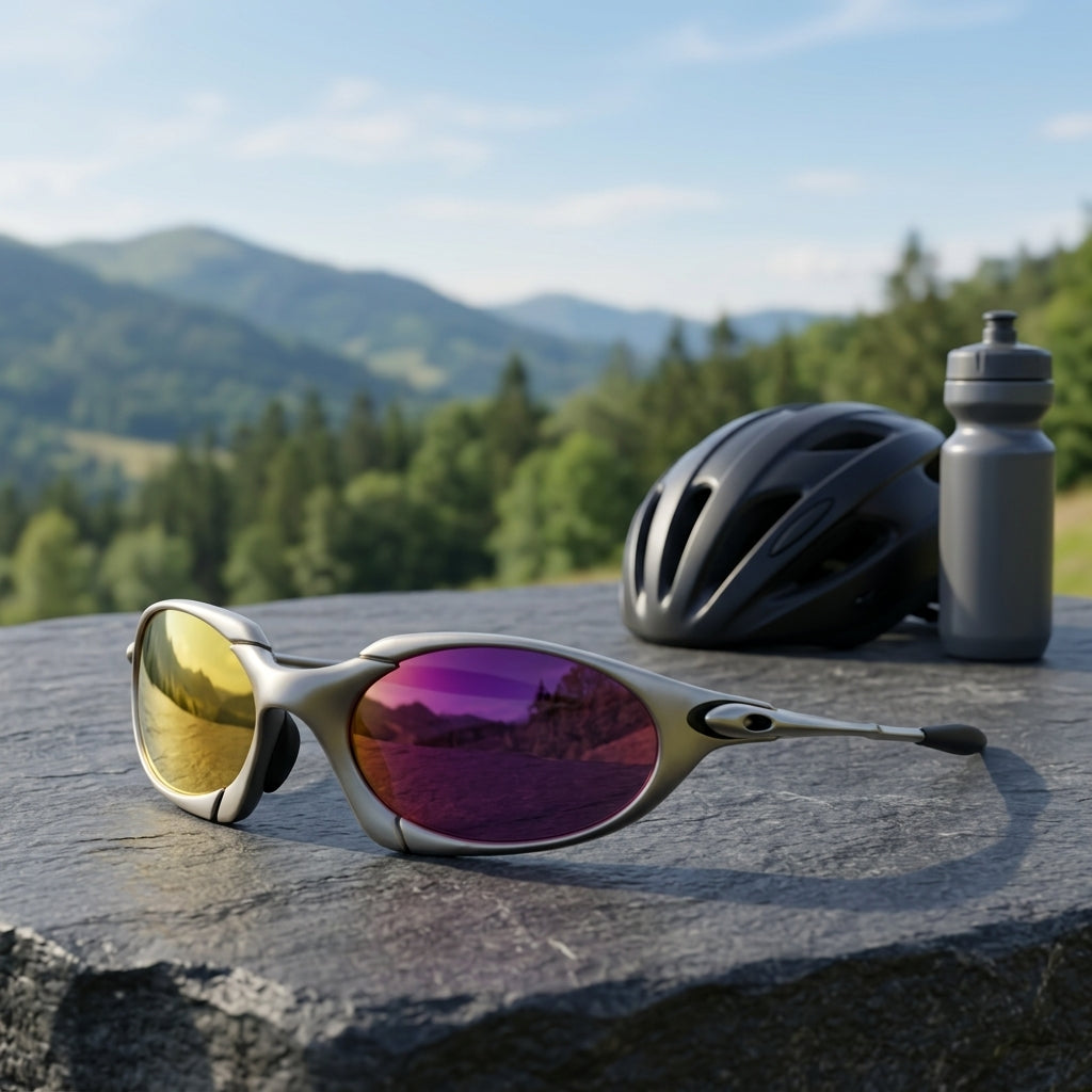 Sport Sunglasses for Men with Polarised Lenses and UV Protection - purple
