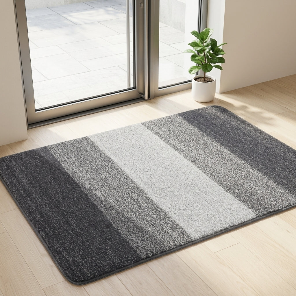 Washable Doormat with Non Slip Base for Entrances - gray