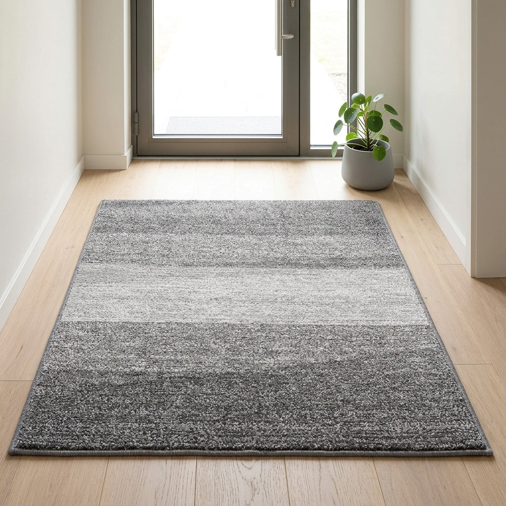 Washable Doormat with Non Slip Base for Entrances - light gray