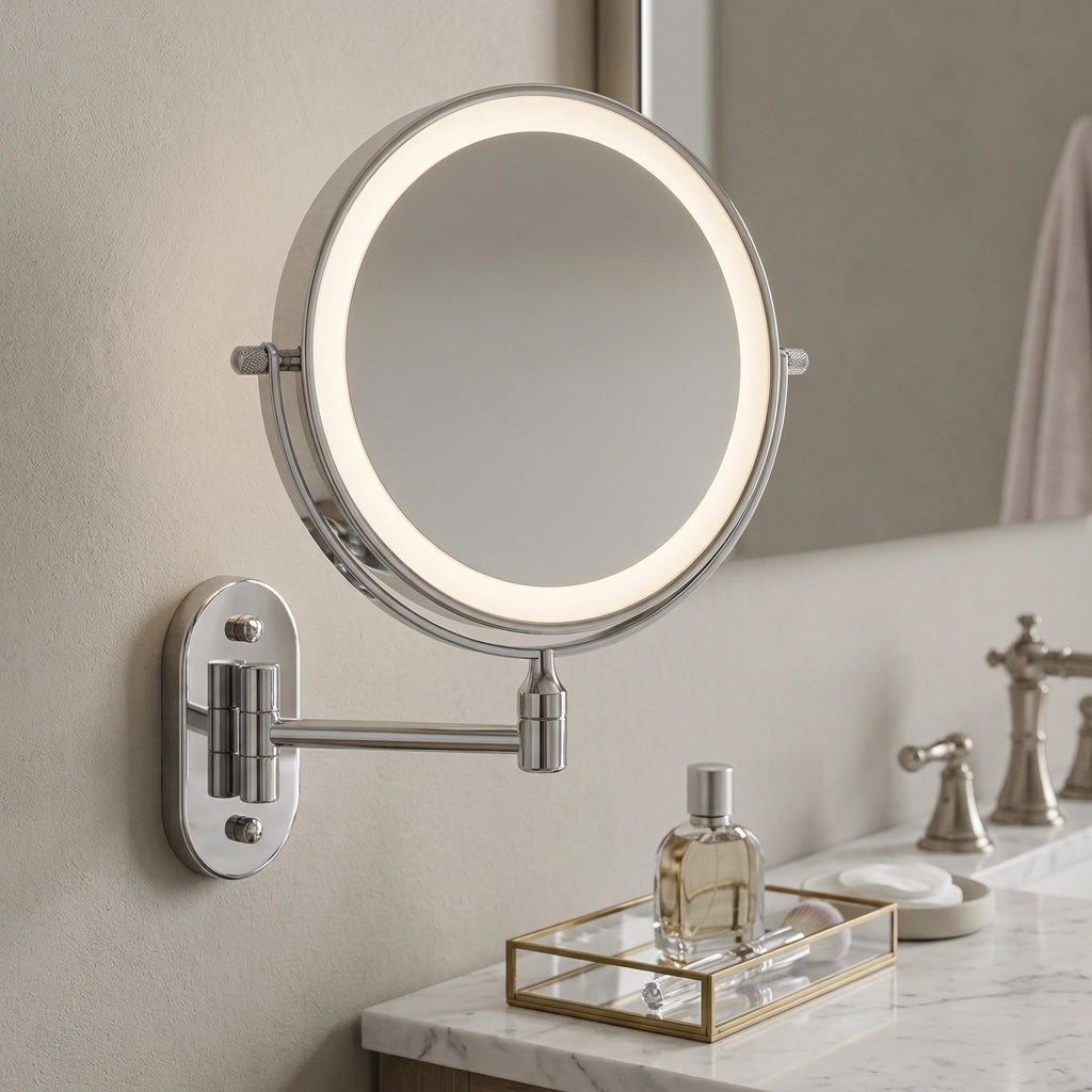 Magnifying Mirror with LED Light for Bathroom Vanity