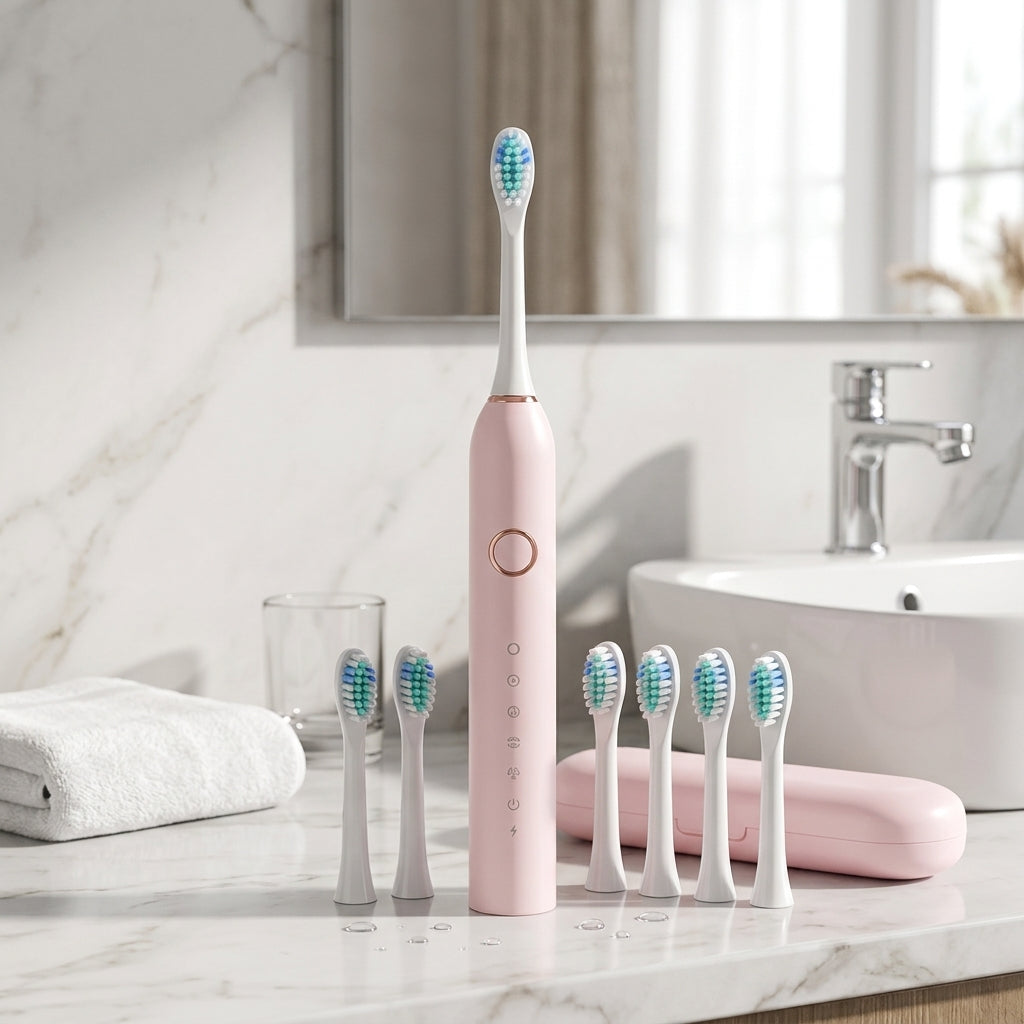 Sonic toothbrush with multiple modes and long battery life - pink