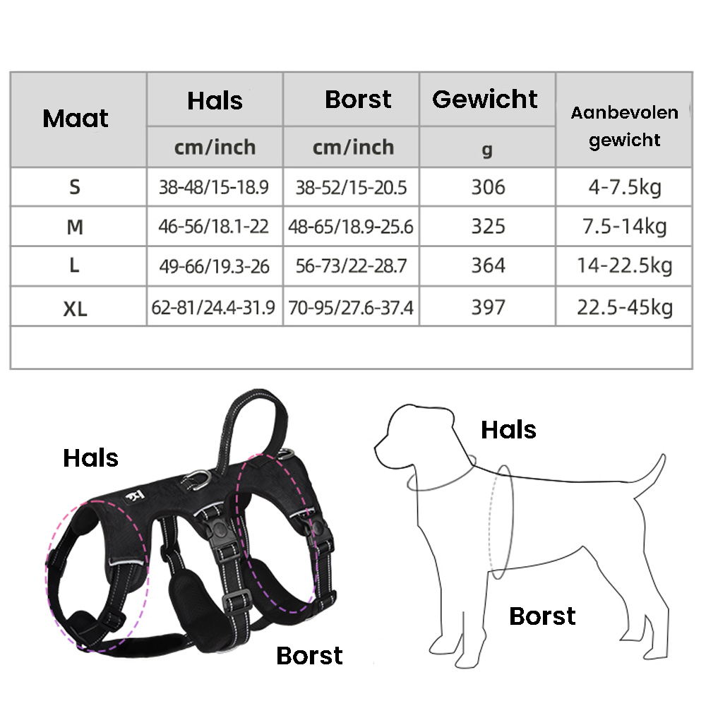 No-pull dog harness with reflective strips and adjustable fit