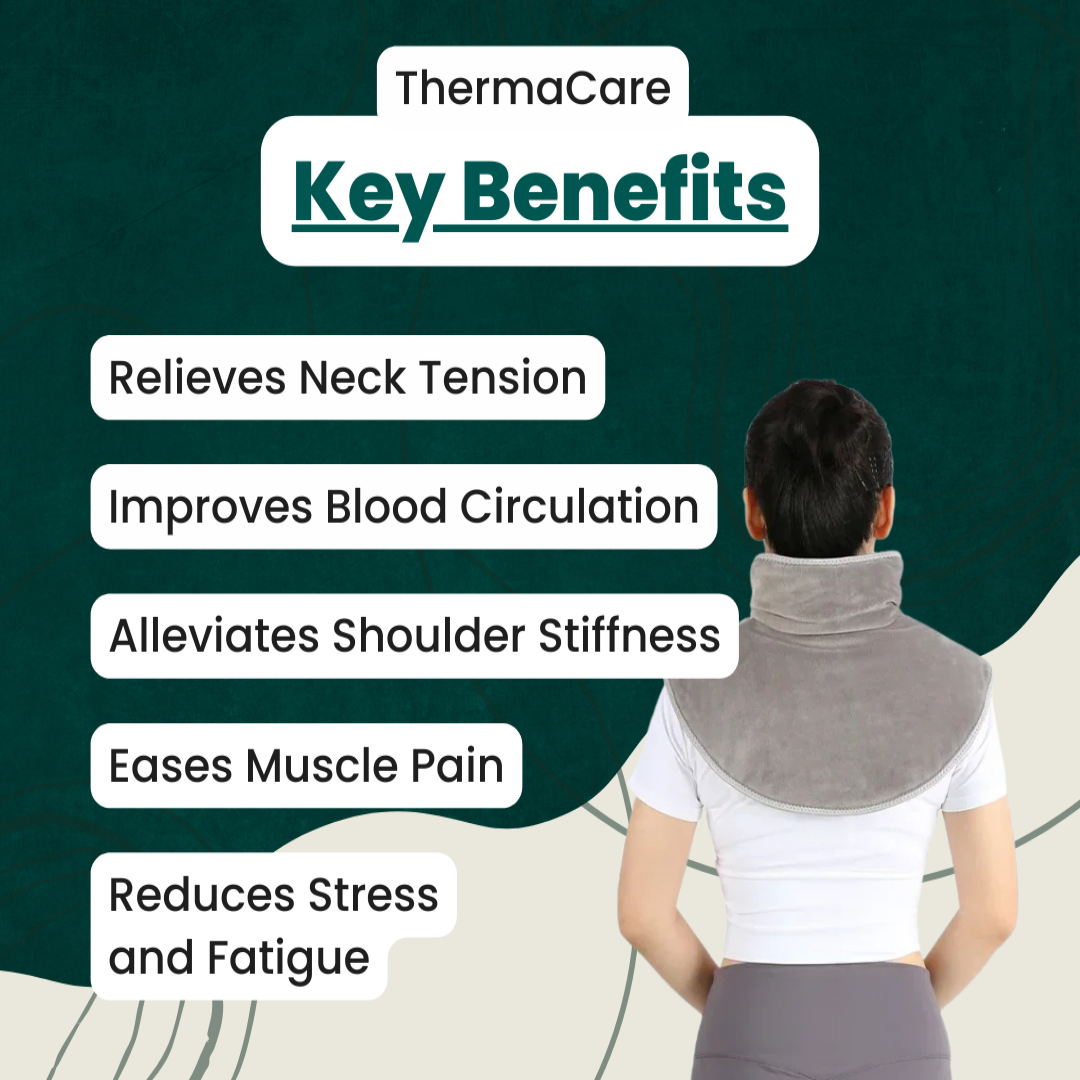 Neck massager with adjustable heat and USB charging