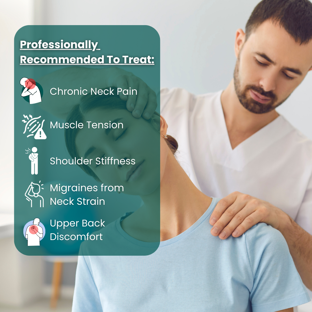 Neck massager with adjustable heat and USB charging