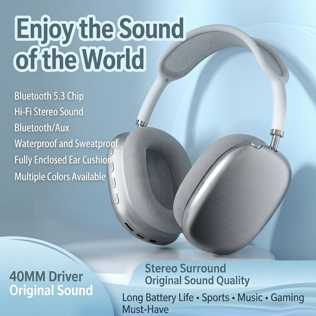 Wireless headphones with ANC and deep bass