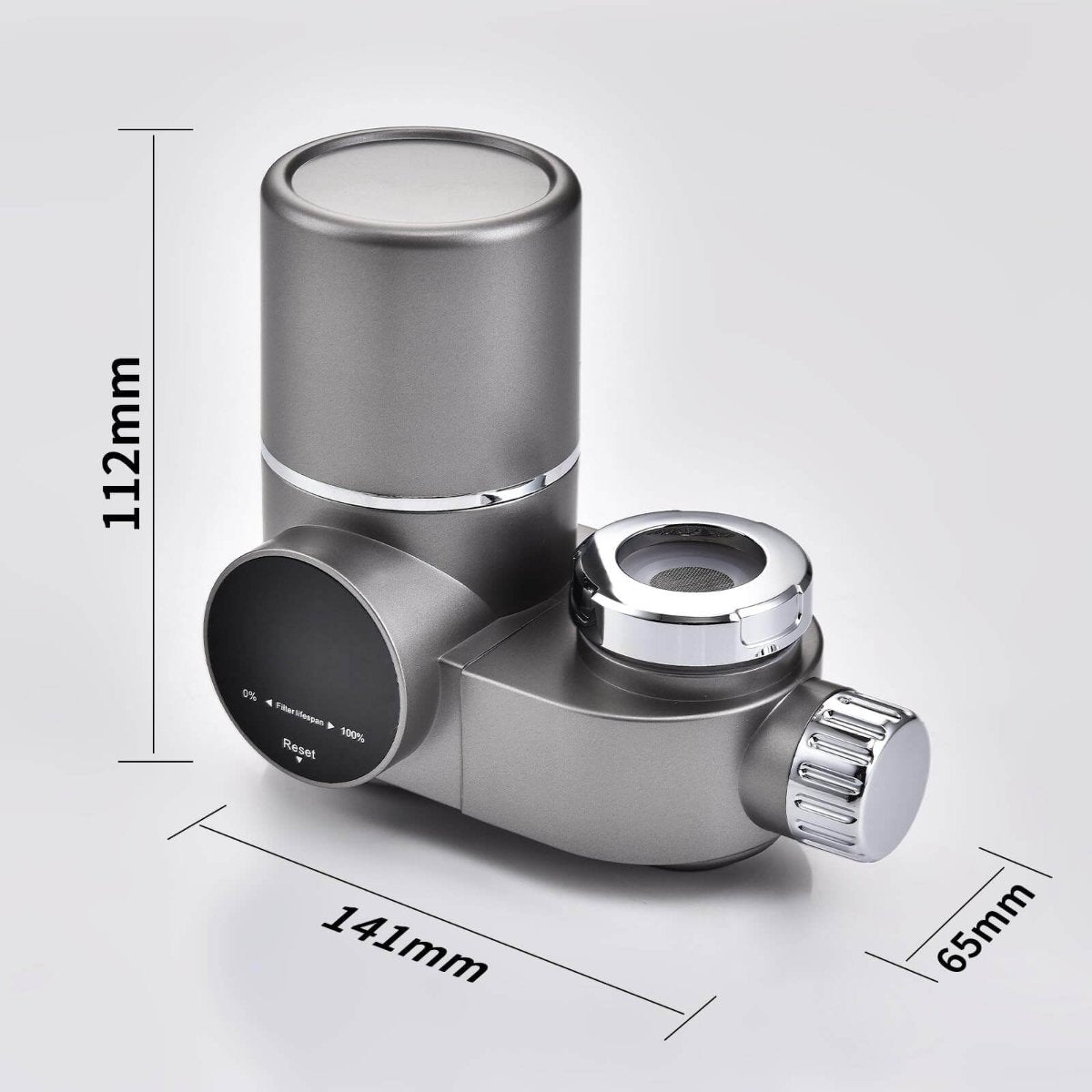 Faucet water filter with LED display and UV technology
