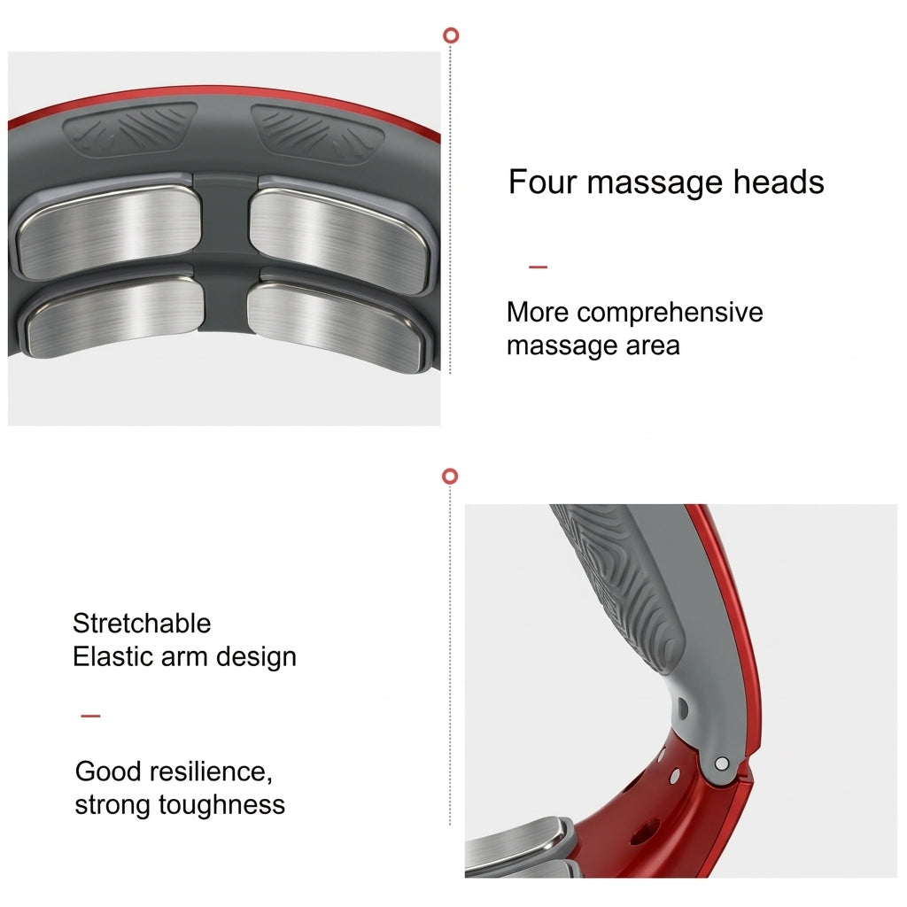 Neck and shoulder massager with TENS pulse and heat