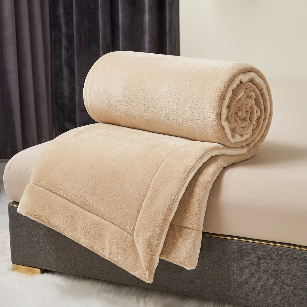 Fleece blanket with polyester material for cosy relaxation