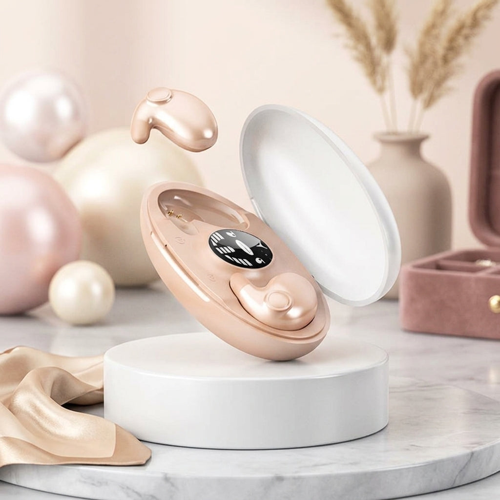 Invisible wireless sleep earbuds with Bluetooth 5.3 connectivity - pink