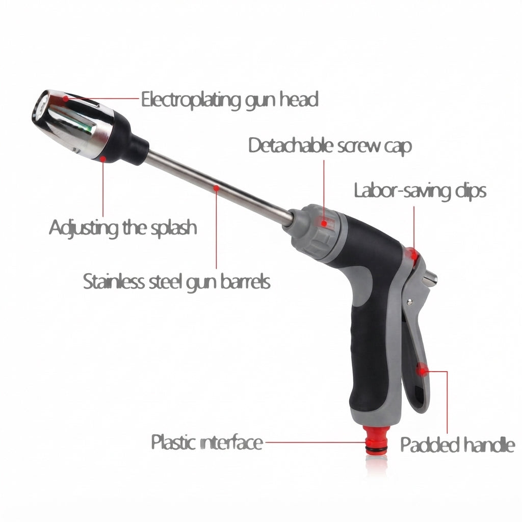 Car wash sprayer with adjustable pressure and rust resistant design