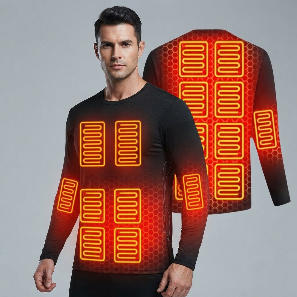 Heated shirt with three temperature settings for winter