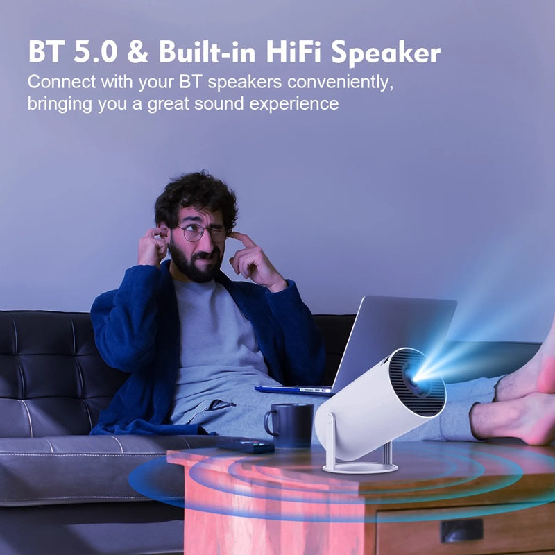 Portable Mini Projector With 4K Resolution And Bluetooth Connectivity