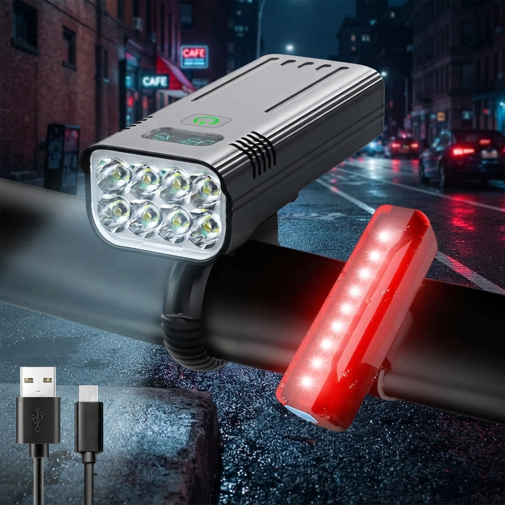 Bicycle Light Set With Lighting Modes And USB Charging