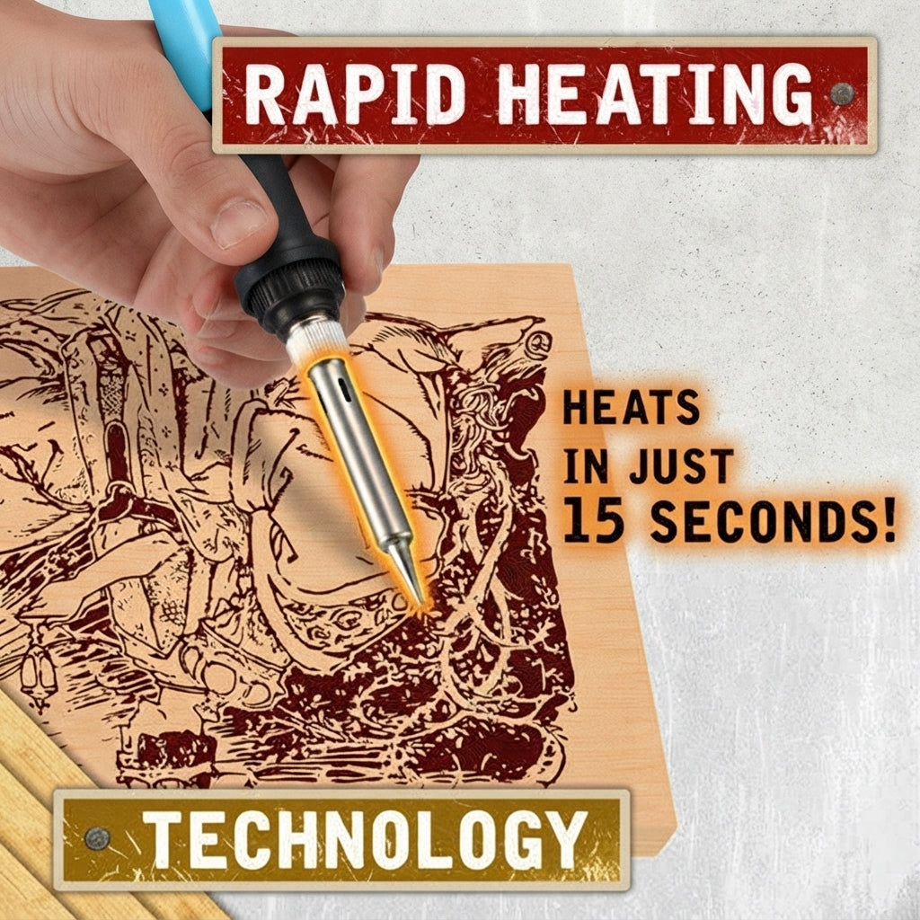 Wood Burning Pen Set With Adjustable Temperature And Tips