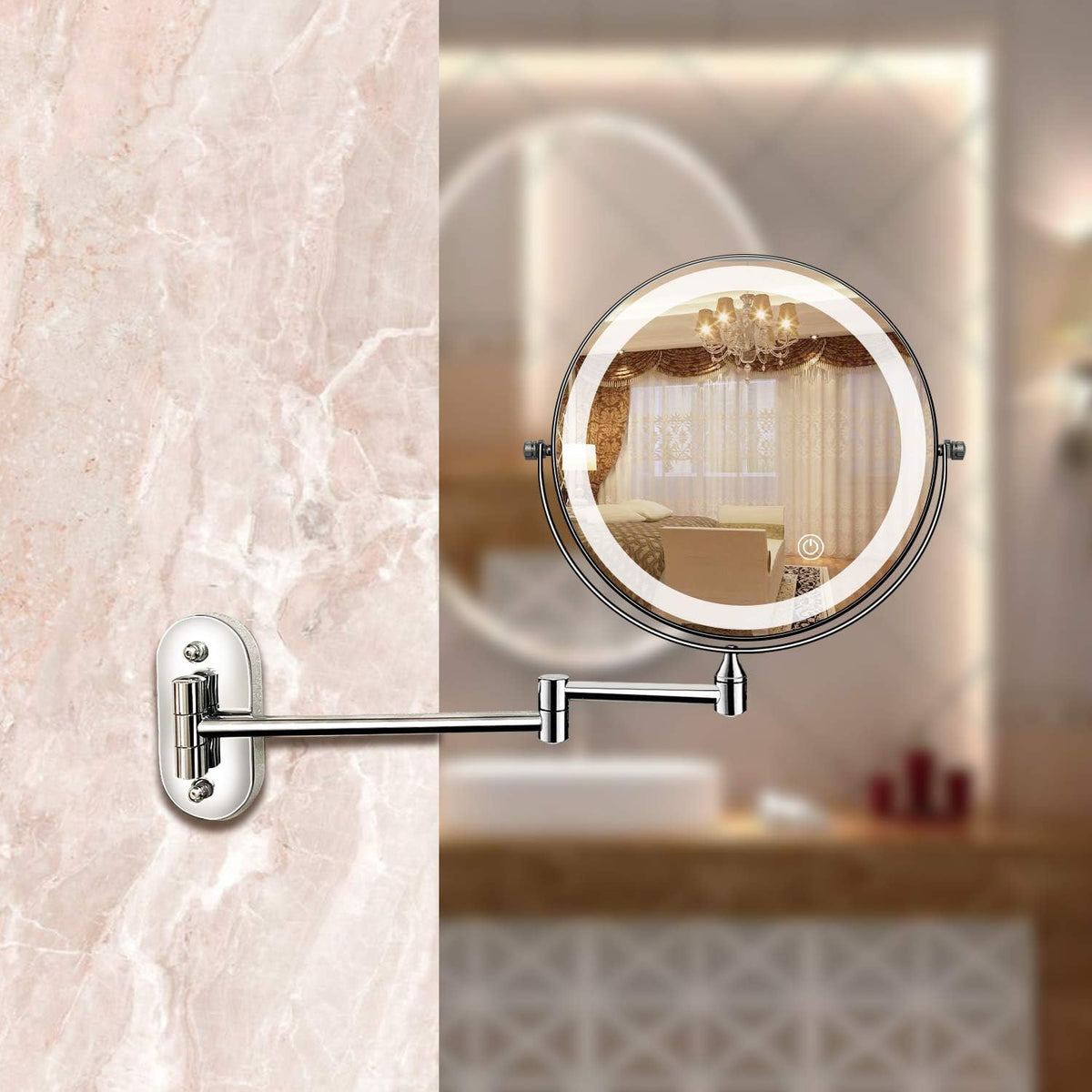 Makeup Mirror With LED Lights And 10x Magnification