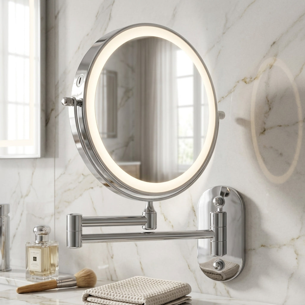 Makeup Mirror With LED Lights And 10x Magnification