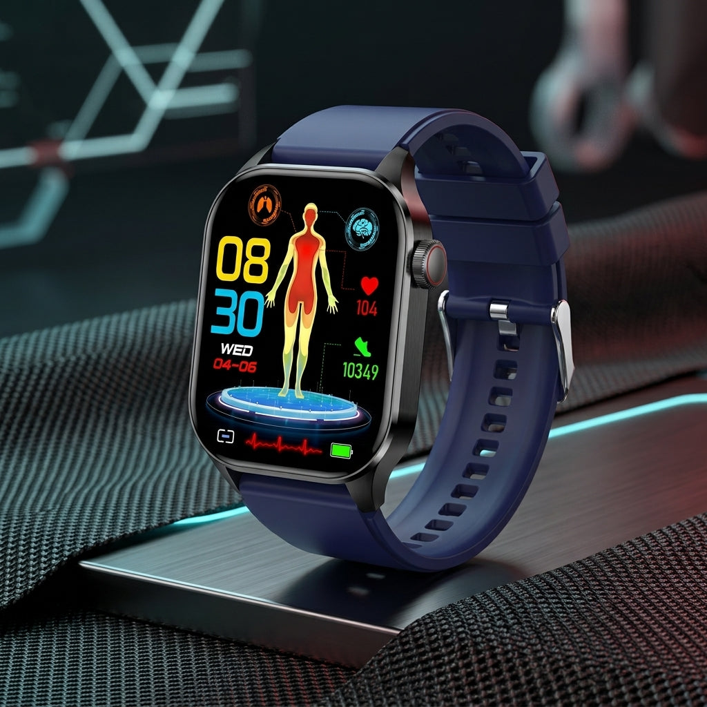 Smart Watch With Heart Rate Monitoring For Health Tracking - blue