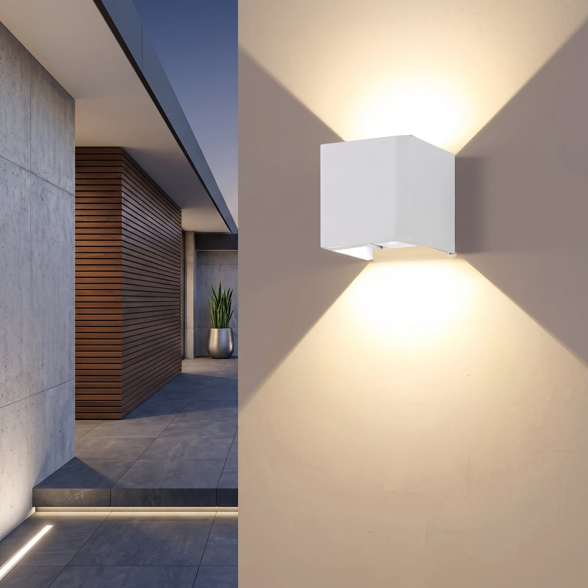 Outdoor wall light with slim vertical housing - white indoor