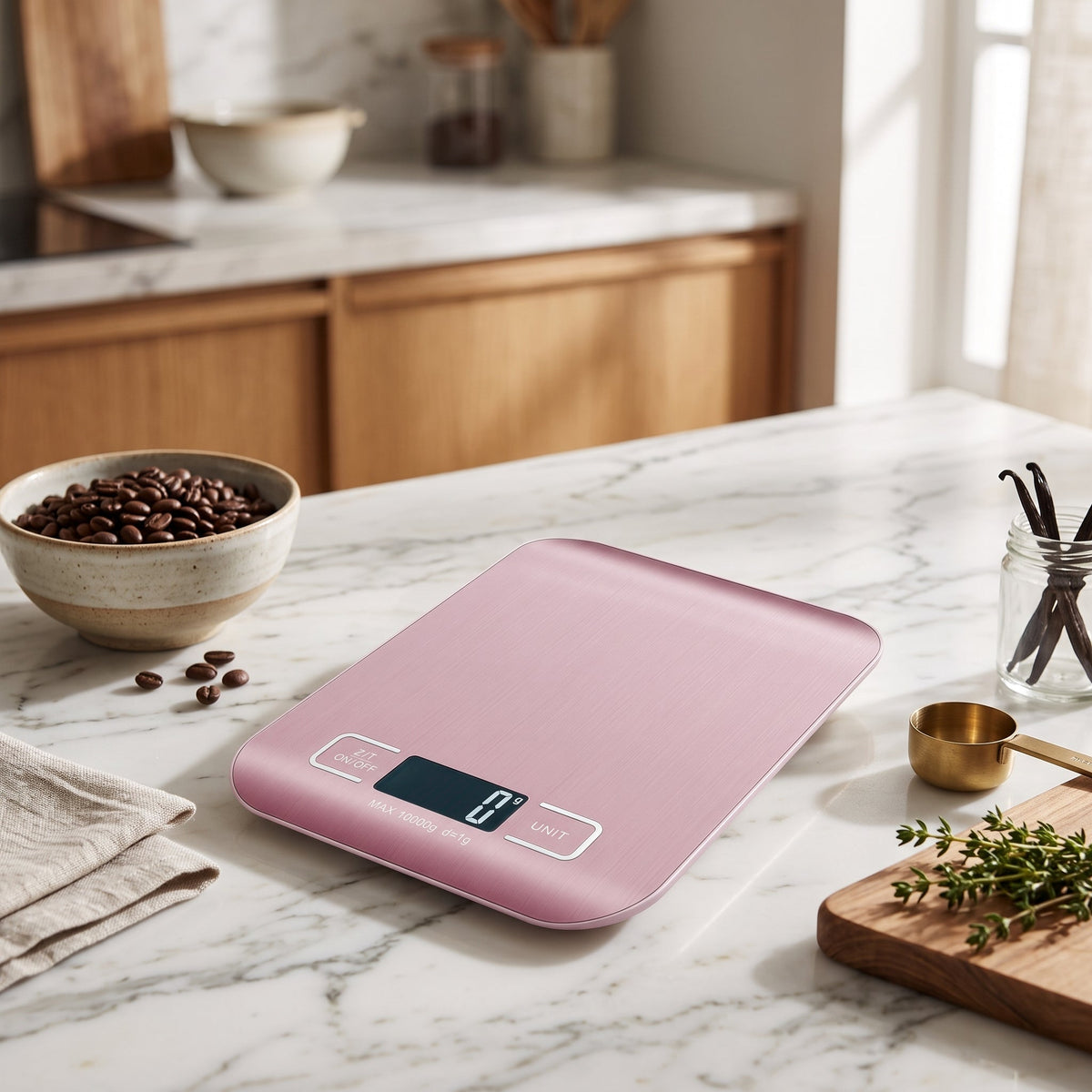 Kitchen Food Scale Digital Rechargeable USB - pink 10kg-battery