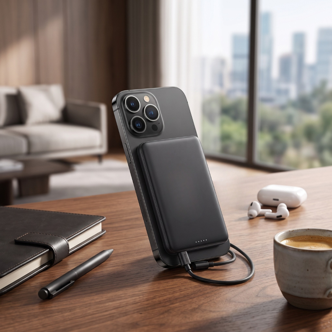 Power Bank Magnetic Wireless Fast Charging - black