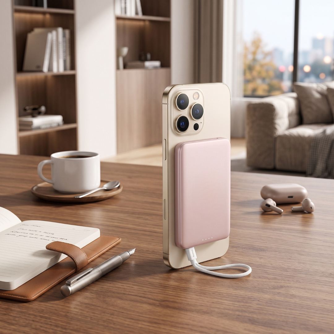 Power Bank Magnetic Wireless Fast Charging - pink