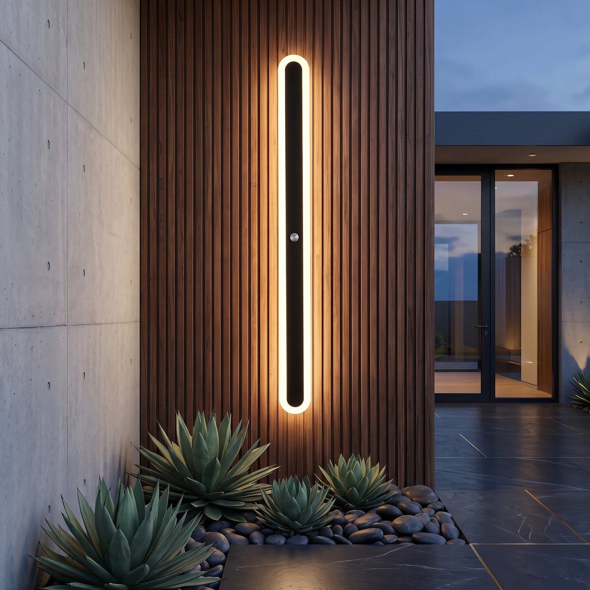 LED linear wall light fixture with slim strip - cool white